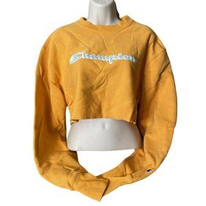 women champion 100% authentic L/S half pullover sweater size S Orange Gray